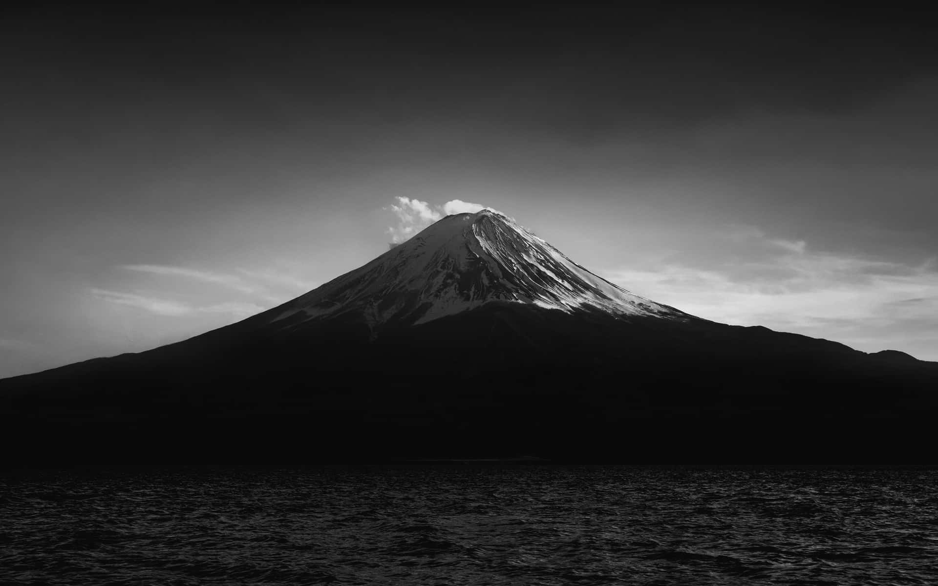 Download Stunning Black and White Drone View of Japanese Landscapes Wallpaper