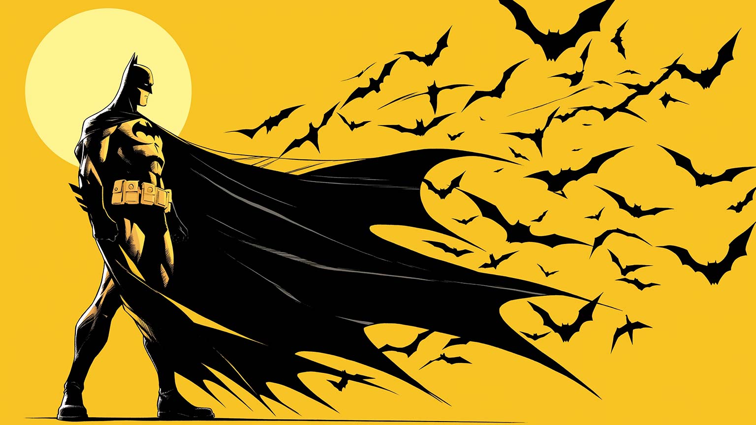DC Batman with Bat Yellow Desktop
