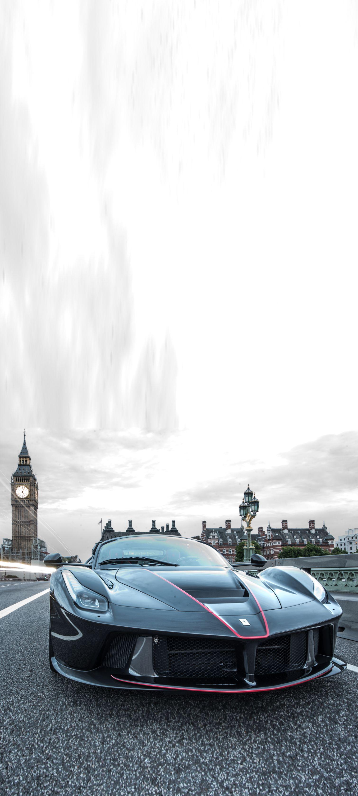 Black Ferrari mobile wallpaper, new