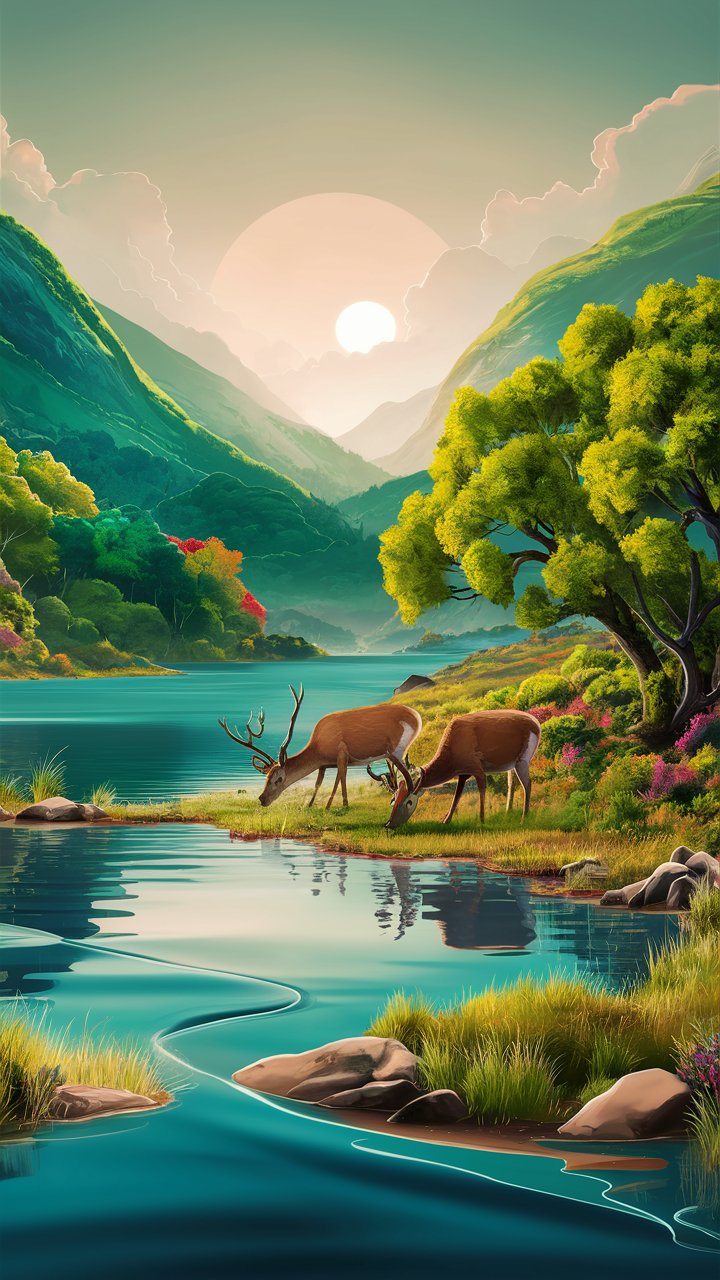4k Aesthetic HD Nature Illustration