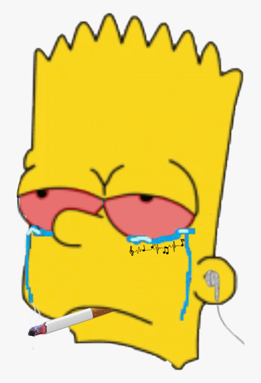 bart #bartsimpson #sad #headphone #cry
