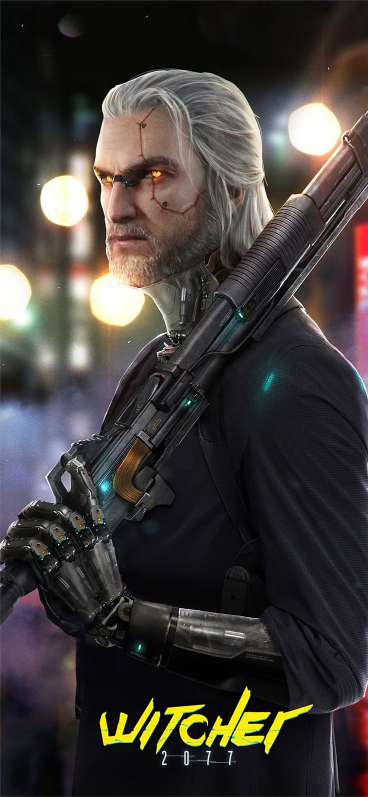 witcher 2077 cyberpunk iPhone 11 Wallpaper