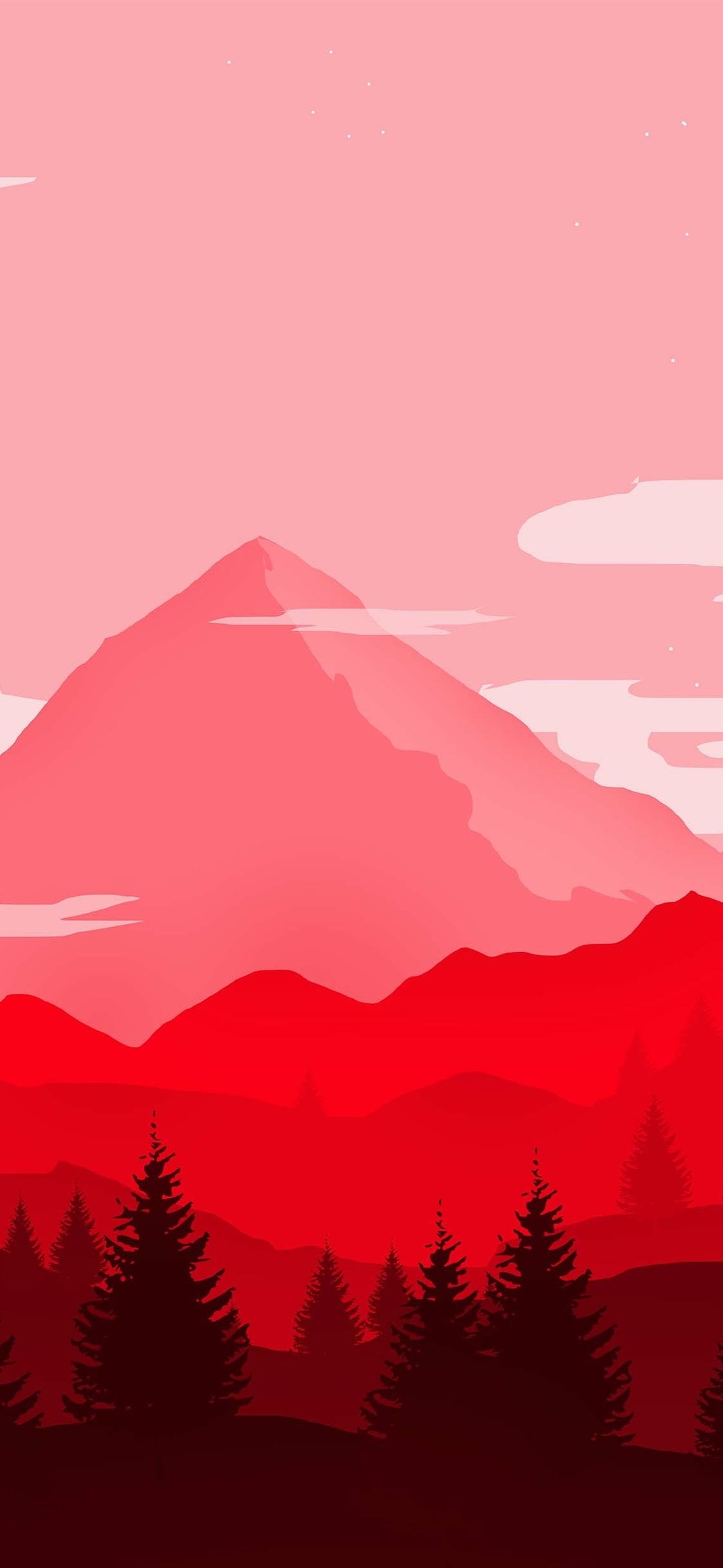 Red Mountains Minimalist 4k iPhone XS