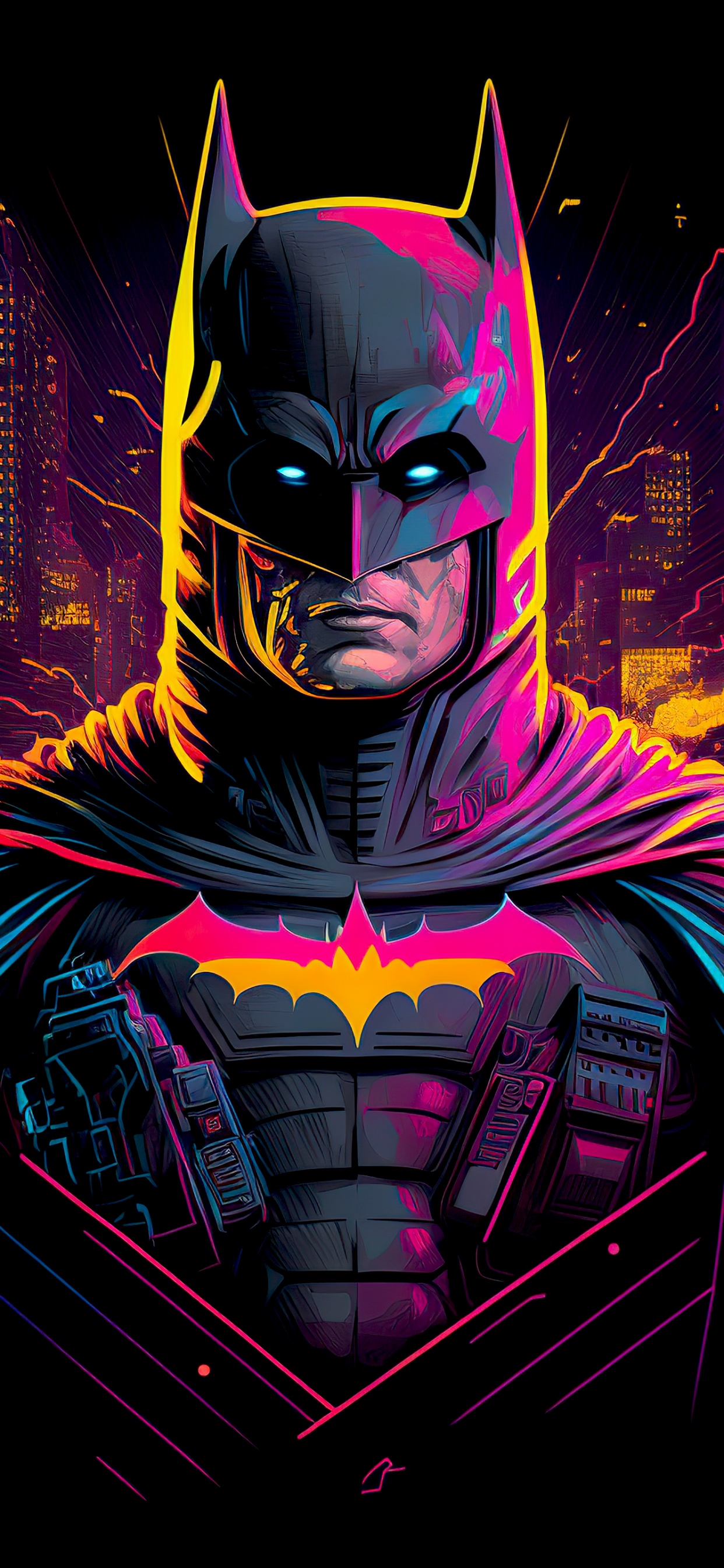 Batman Wallpaper 4K, Neon art, Dark