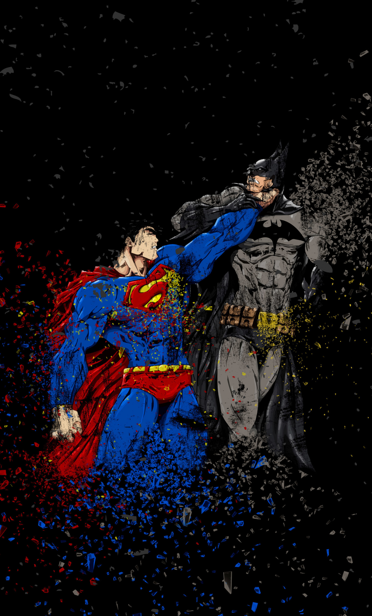 Download wallpaper 1280x2120 batman vs