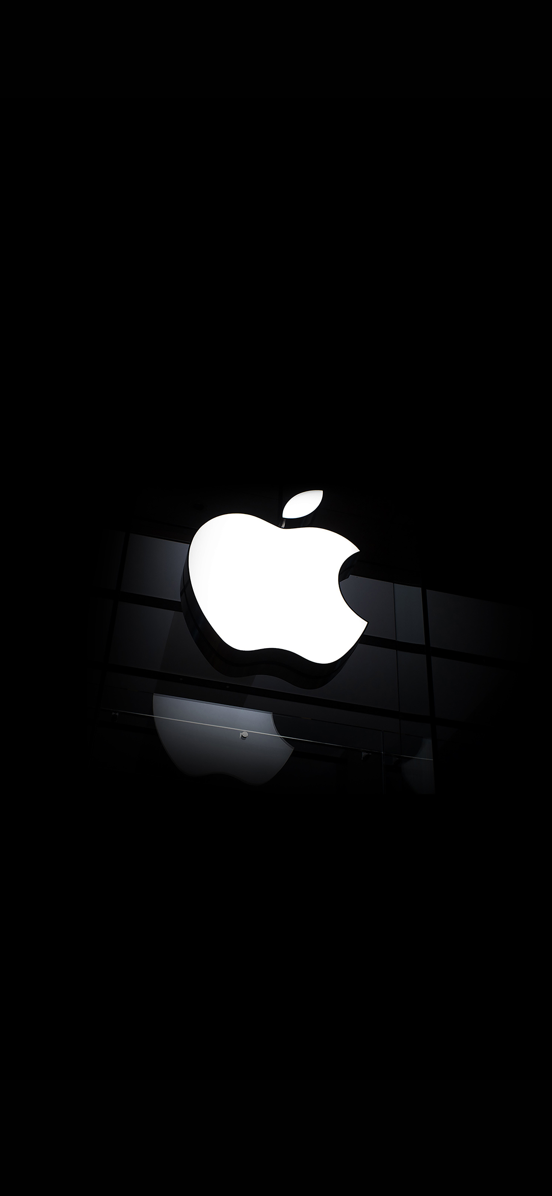 Wallpaper Apple Logo Glass Dark