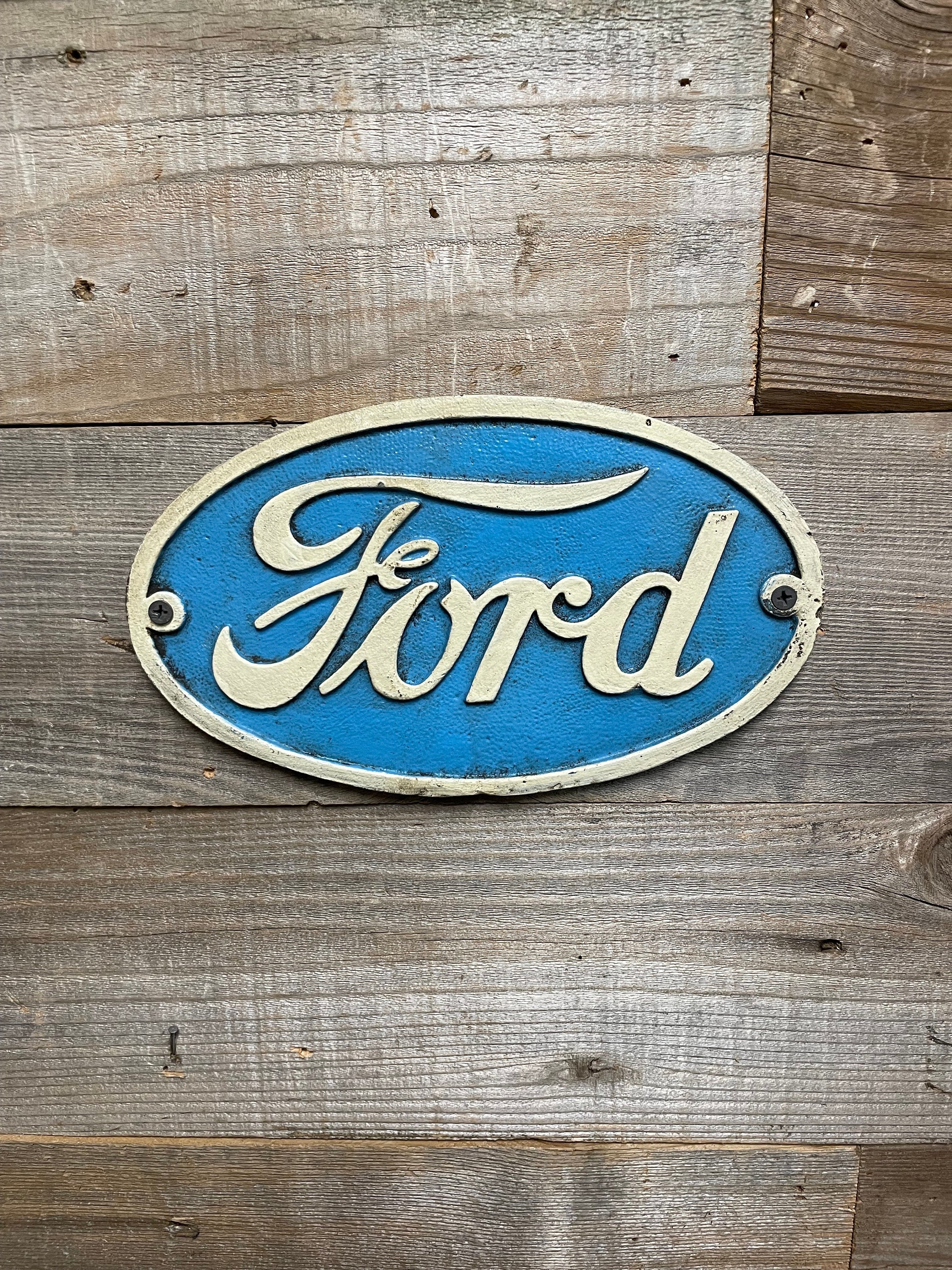 FORD Logo Oval Cast Iron Wall Plaque