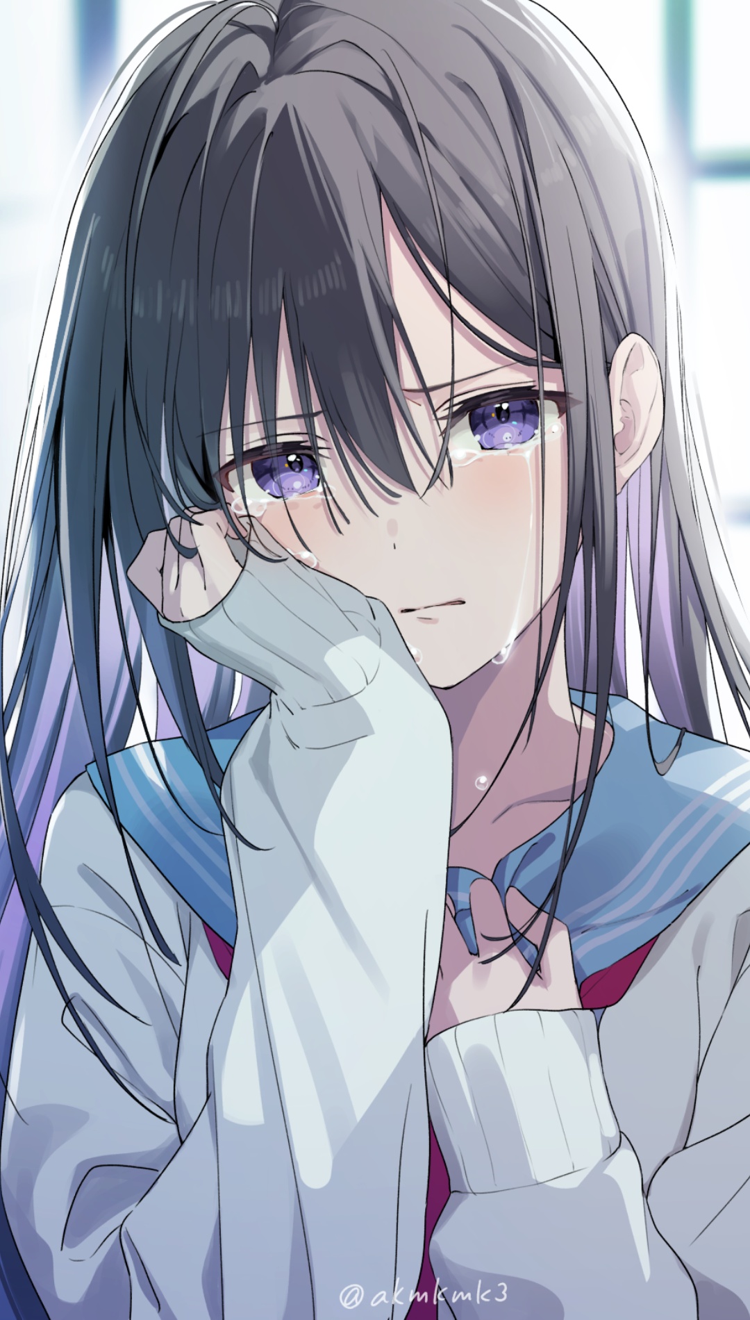 Sad Crying Anime Girl Wallpaper