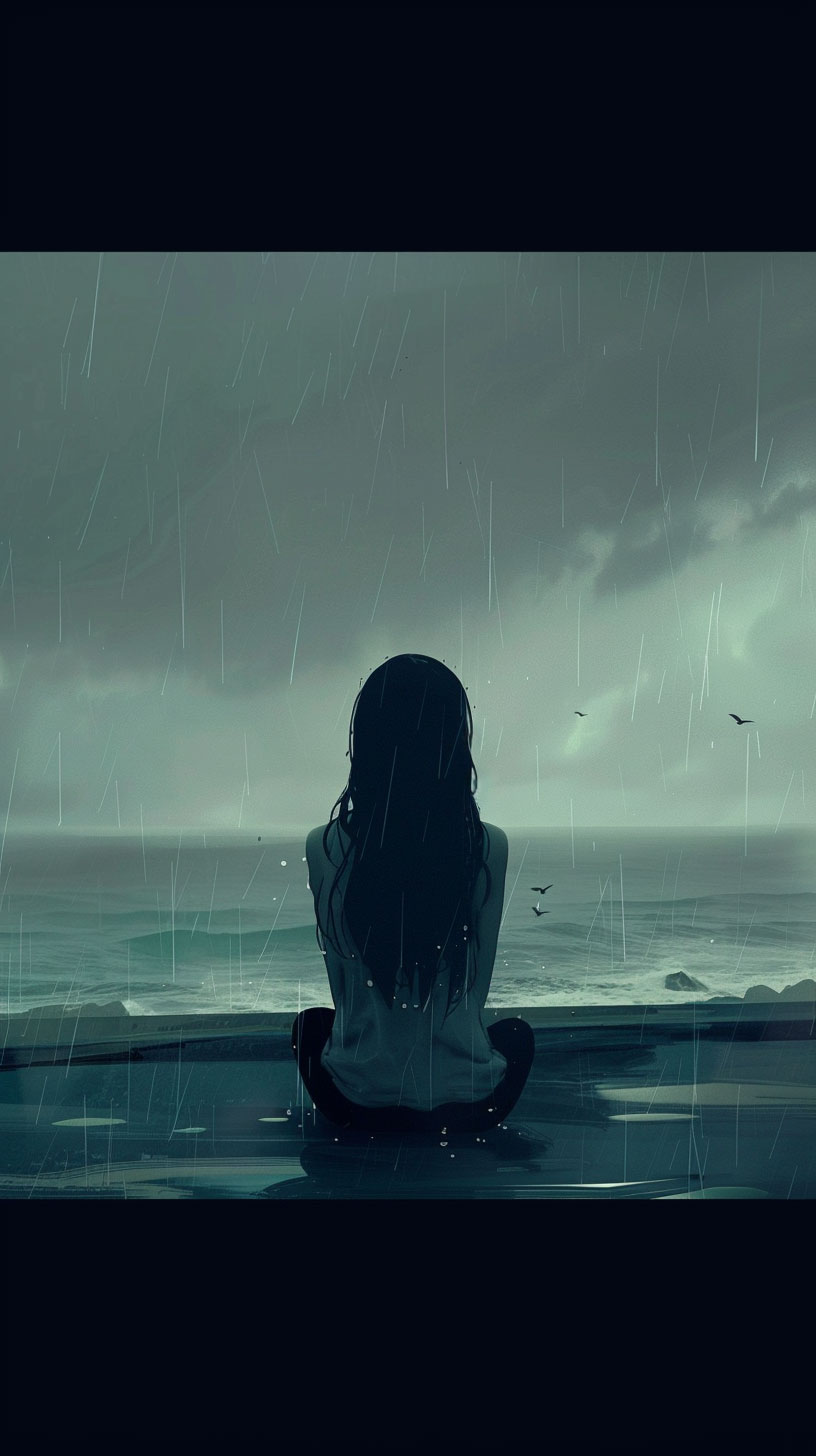 AI sad lock screen wallpaper iPhone