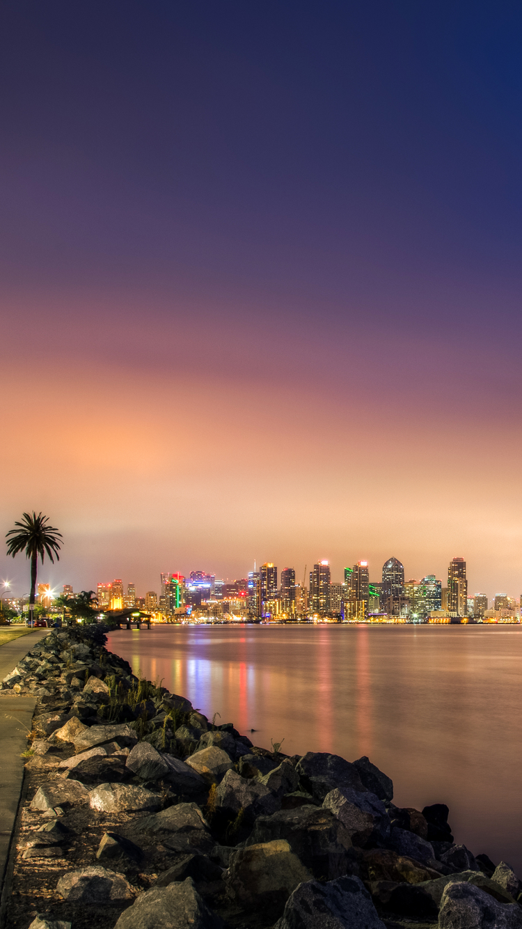 Phone wallpaper: Man Made, San Diego, Bridge, City, Usa, Light, Night, Ocean, Cities 1108339