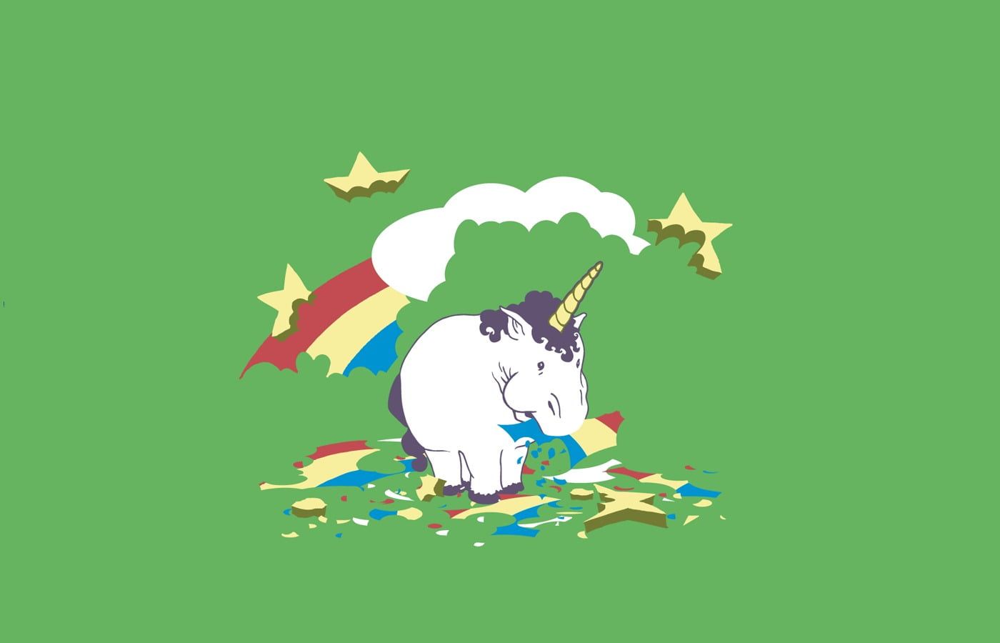 White Unicorn Wallpaper, Rainbows
