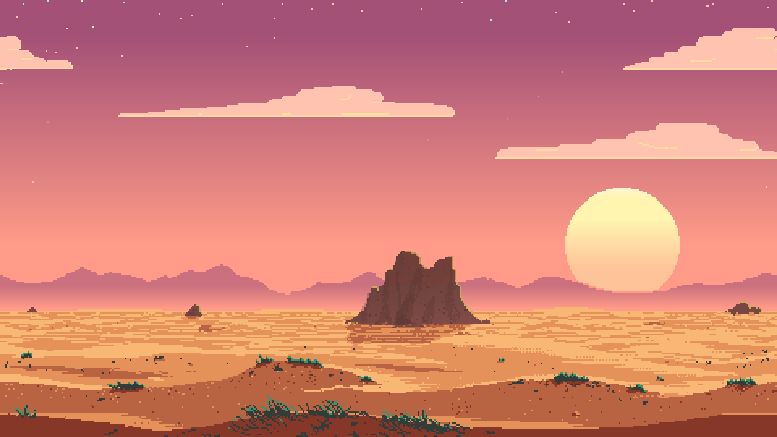 FOR HIRE Pixel art game background