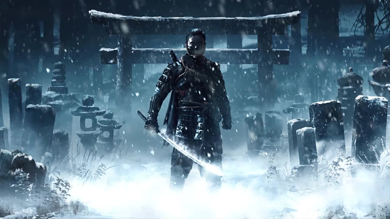 Jin Sakai In The Snow Ghost Of Tsushima