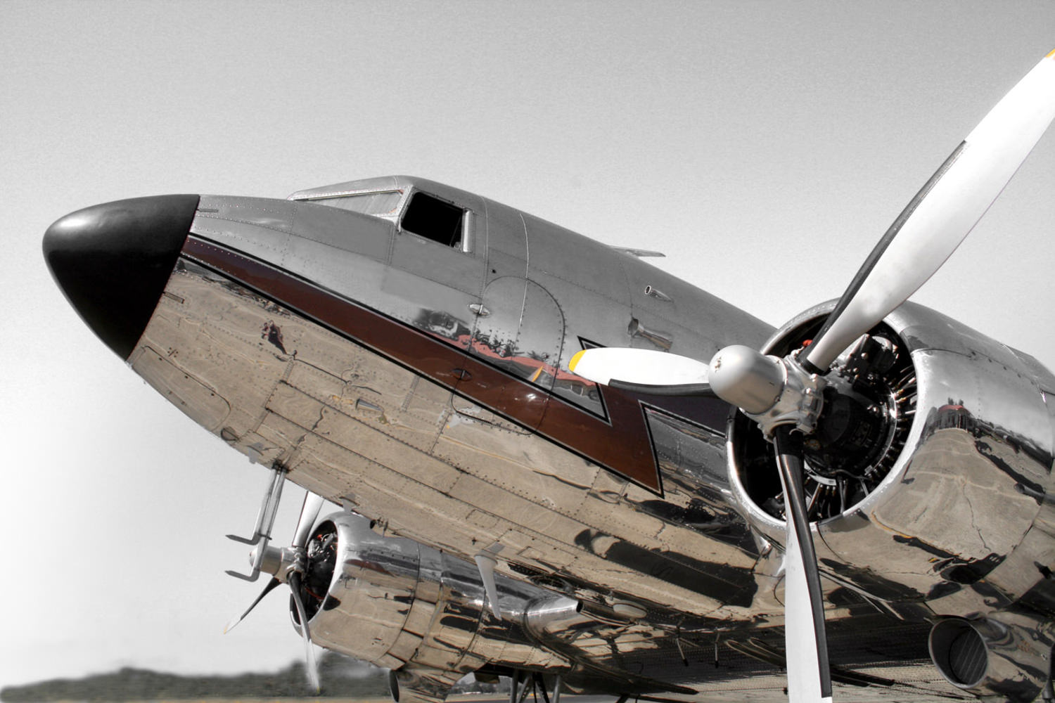 Vintage Plane Glass Art