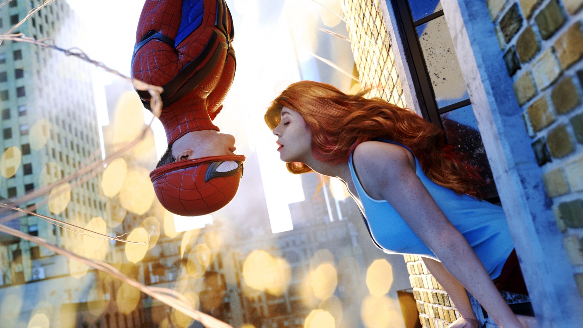 Peter Parker Mary Jane Kiss 4K Wallpaper