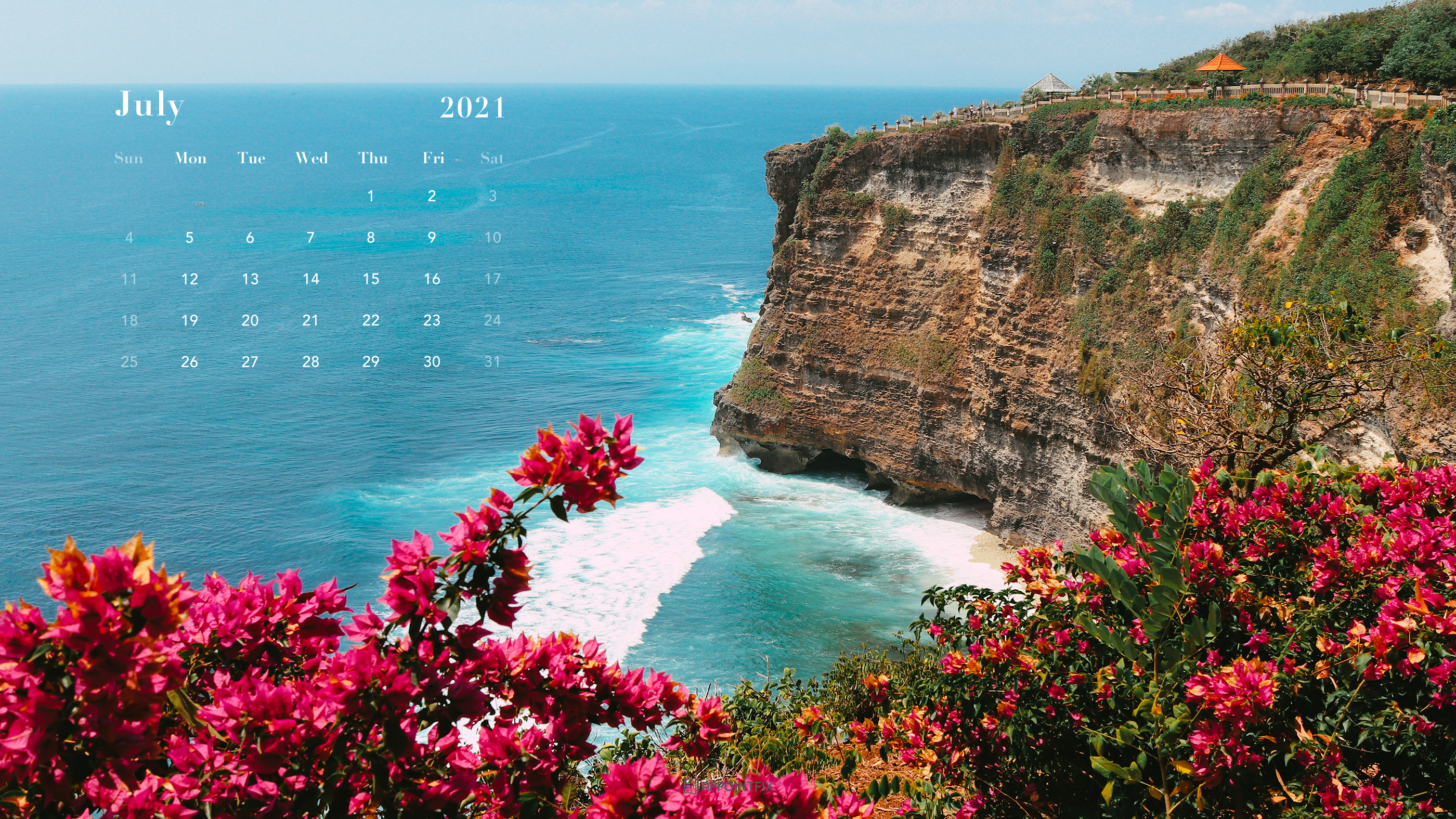 Free July 2021 Calendar Wallpaper