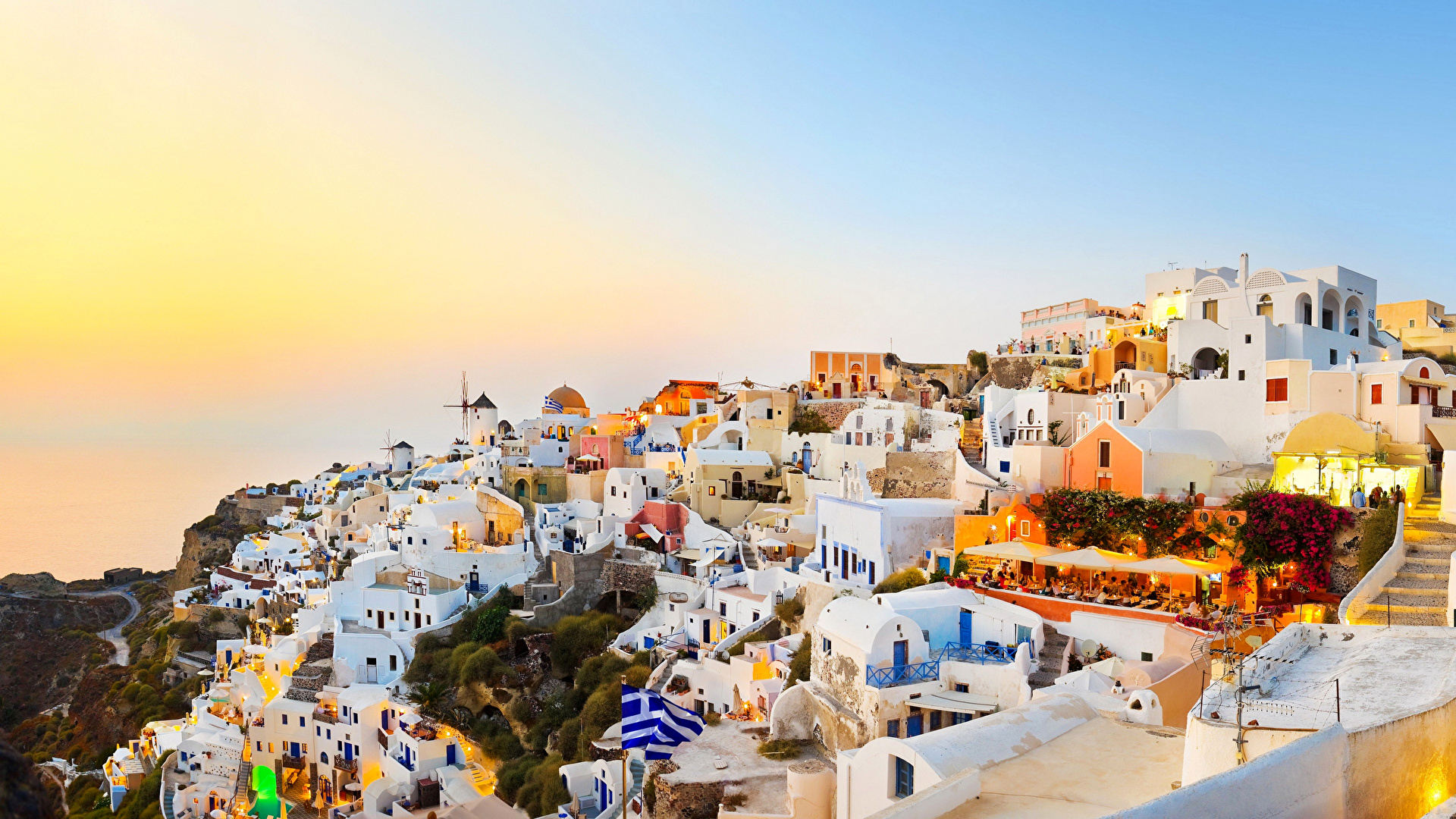 Desktop Wallpaper Thera Greece Houses