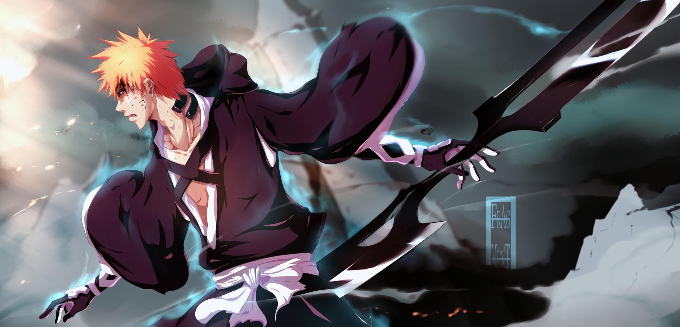 bleach, kurosaki ichigo, anime, art