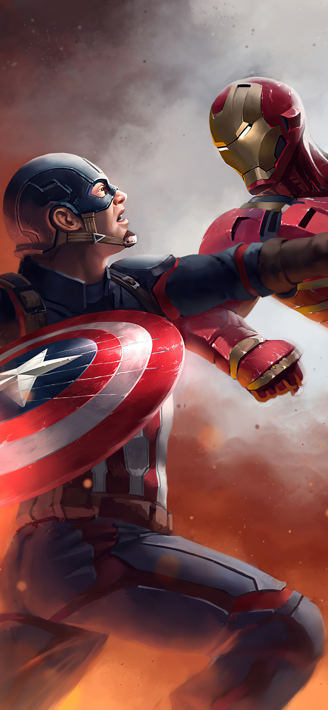 Iron Man Civil War Art 4k iPhone XS