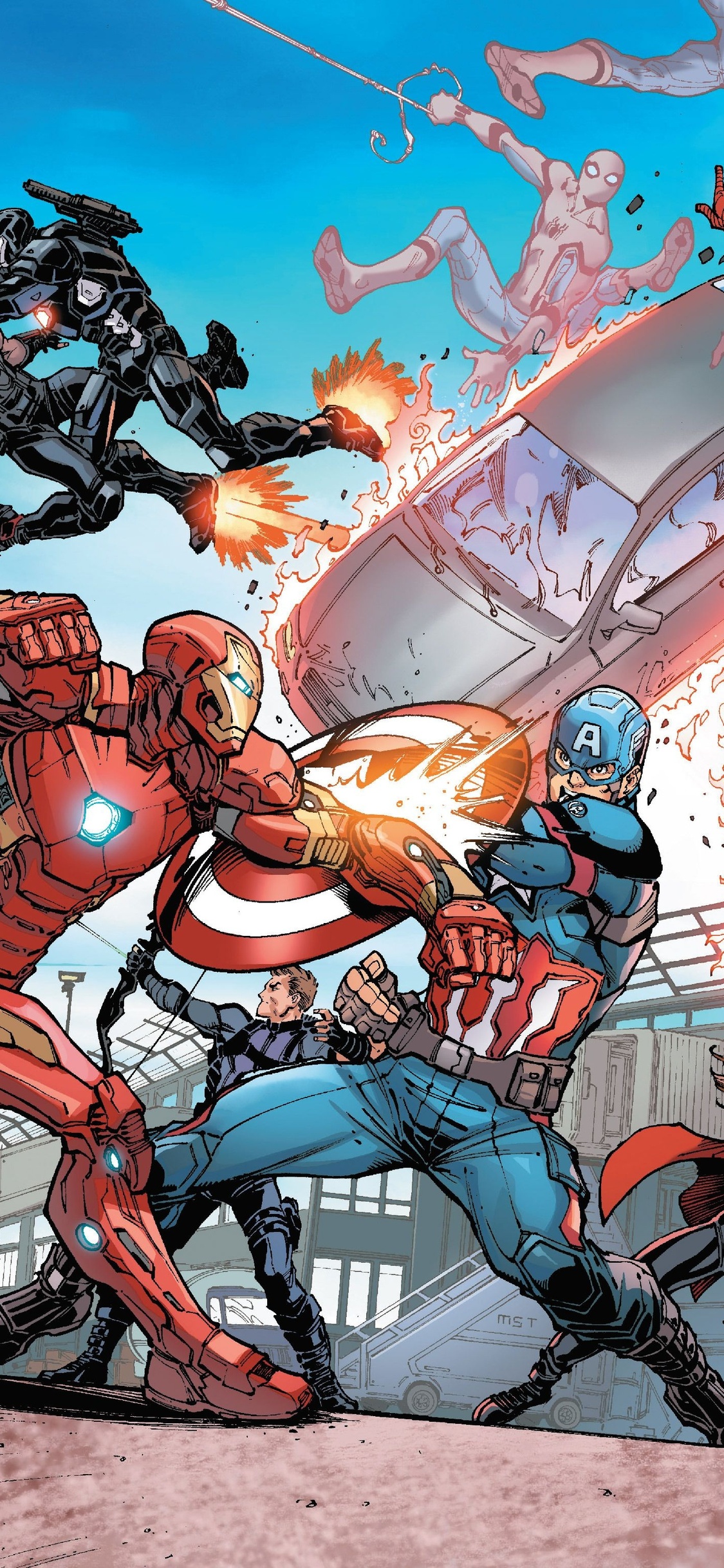 Civil War Artwork 4k iPhone XS