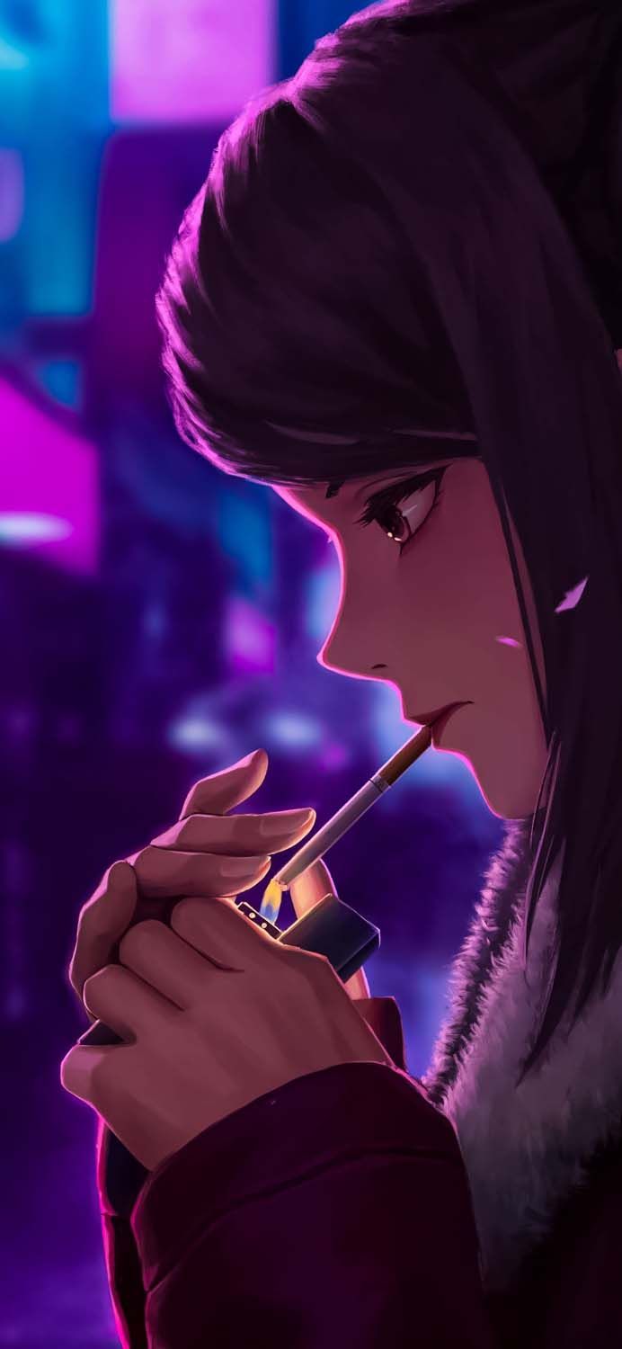Smoking Girl iPhone Wallpaper HD