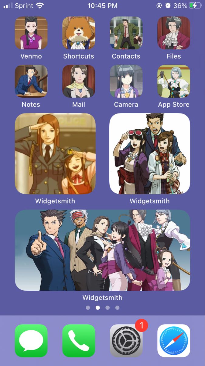 Ace attorney phone widget