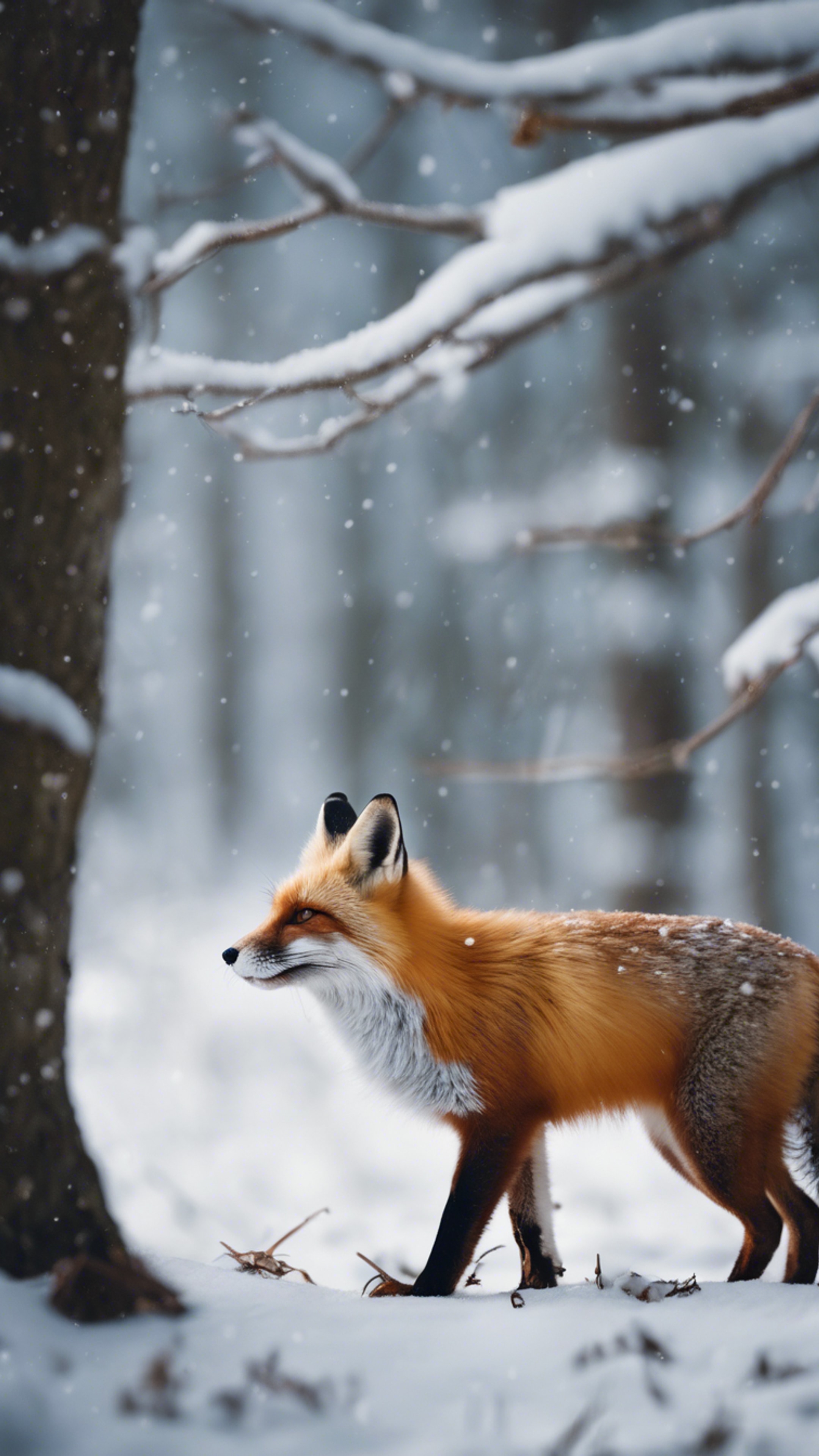 red fox and a snow white rabbit