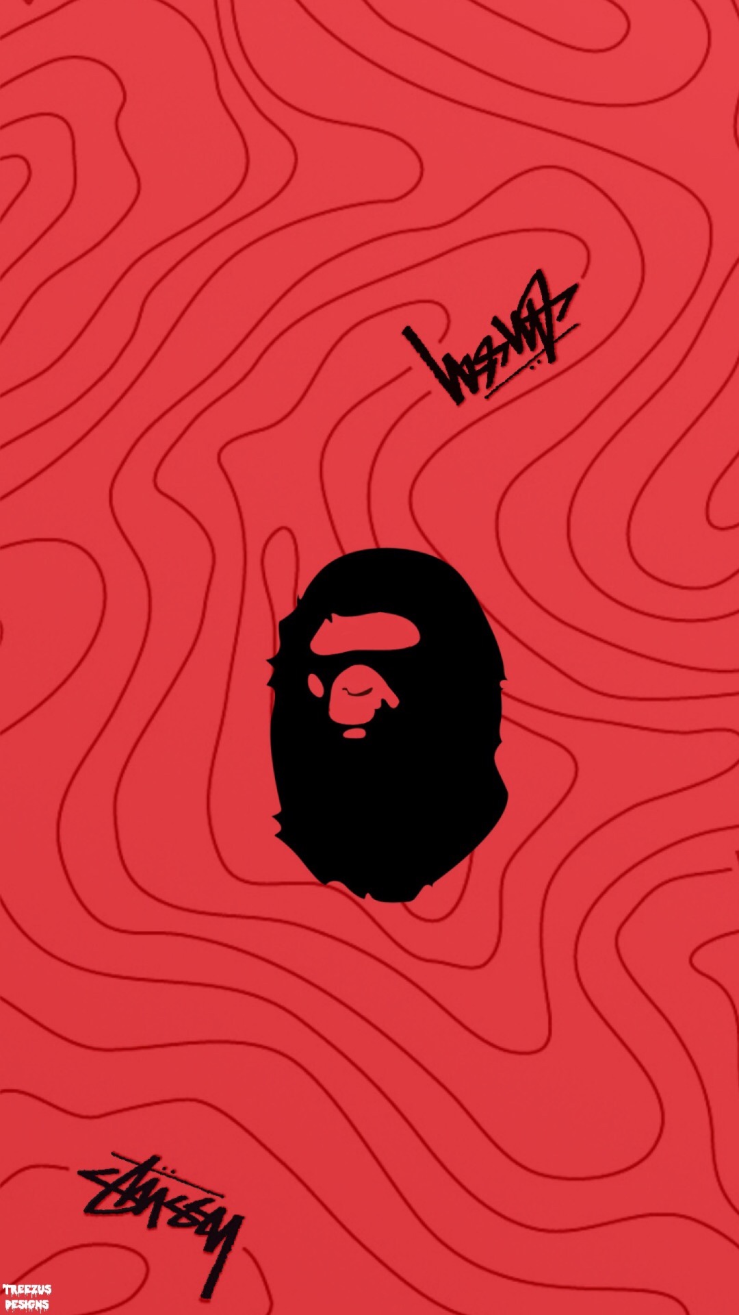 STUSSY X BAPE IPHONE WALLPAPERS