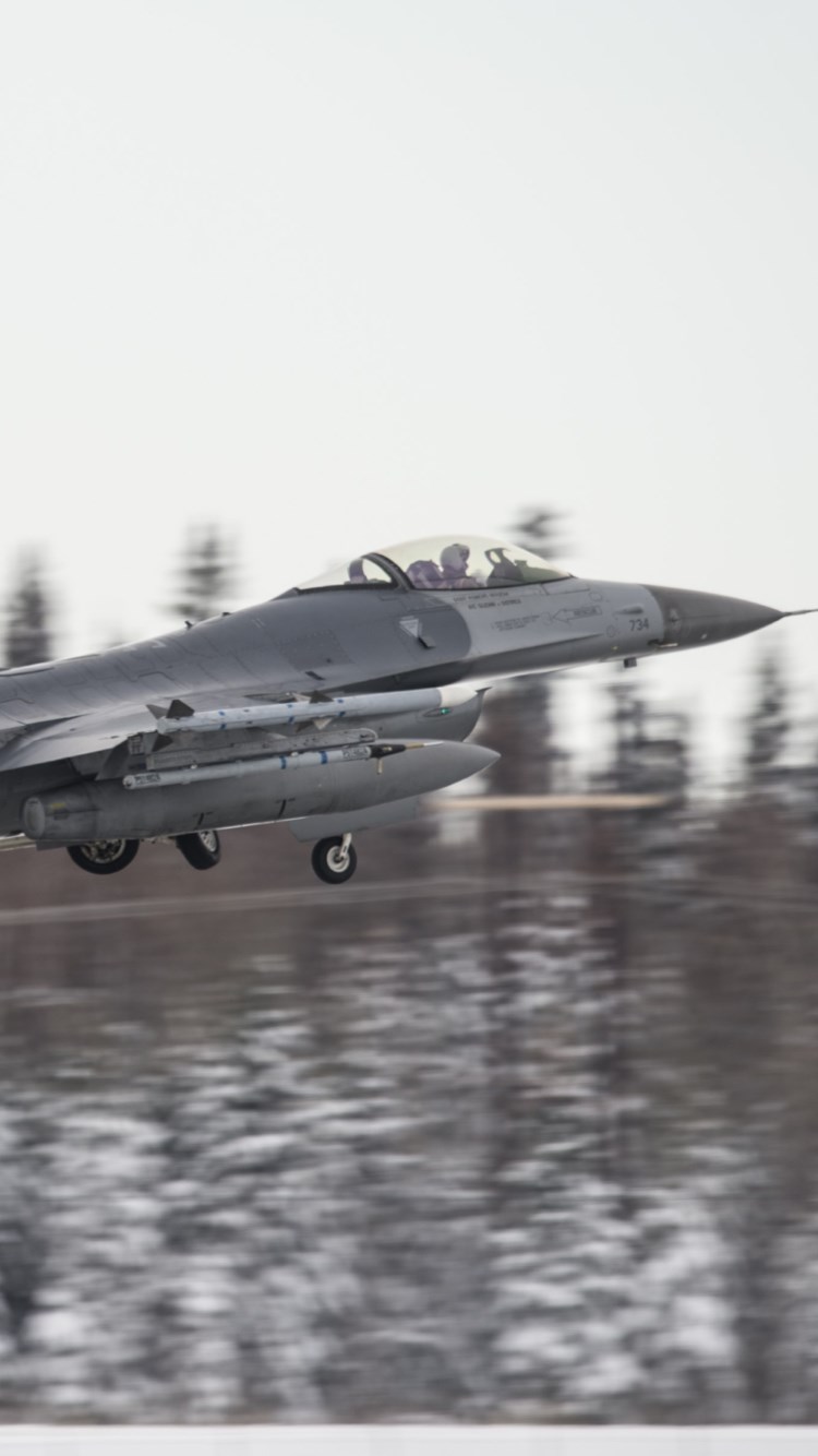 wallpaper: F16 Fighting Falcon 750x1334