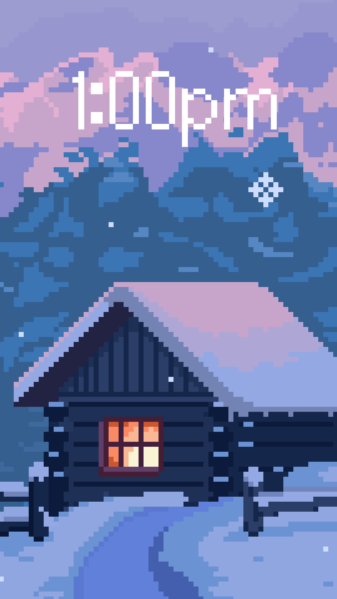 Snowy Cozy Cabin: Free Phone Wallpaper