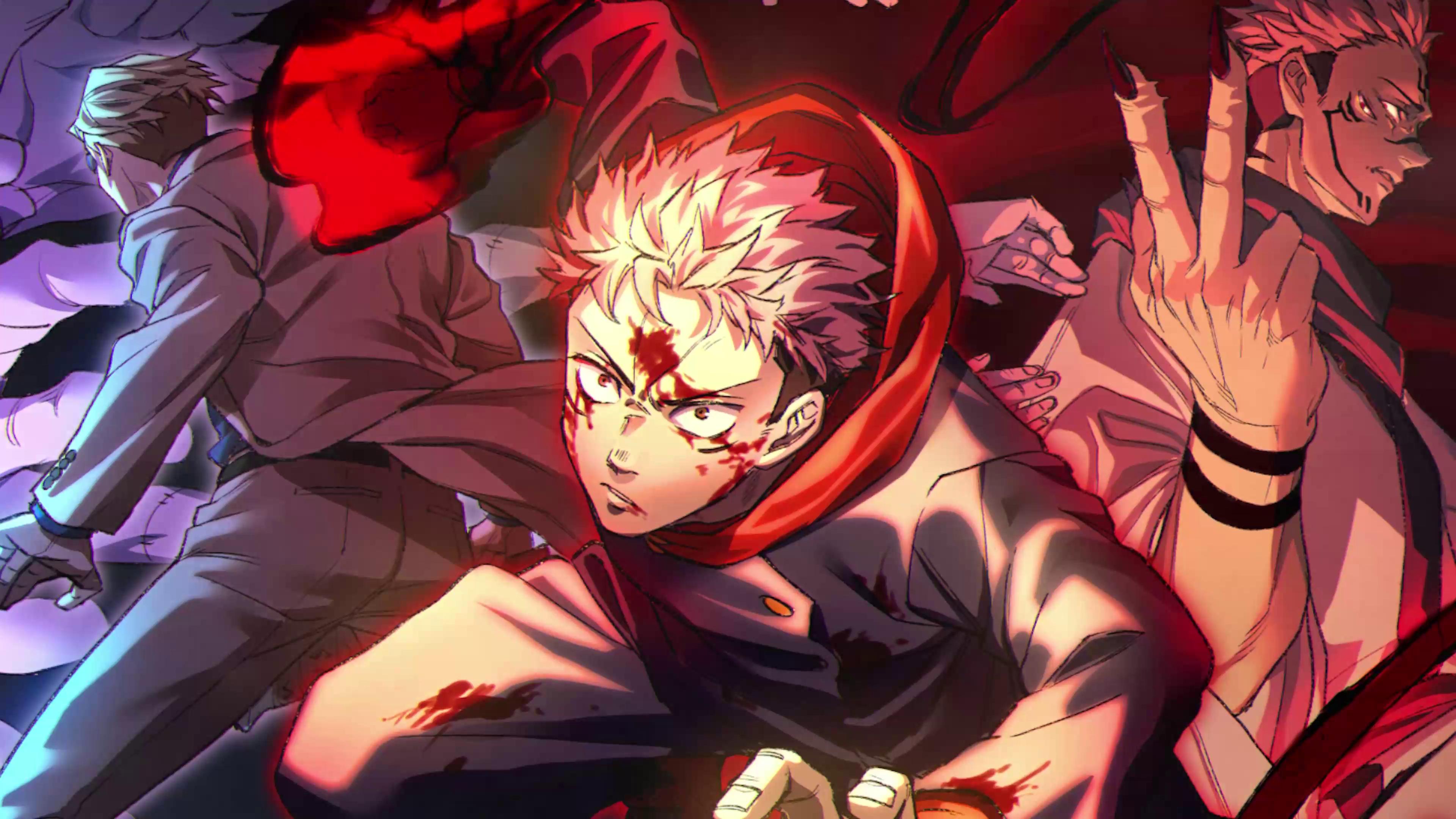 Yuji Itadori, Kento Nanami and Sukuna