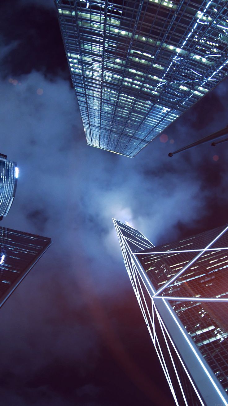 Blue Flare Night City Sky iPhone