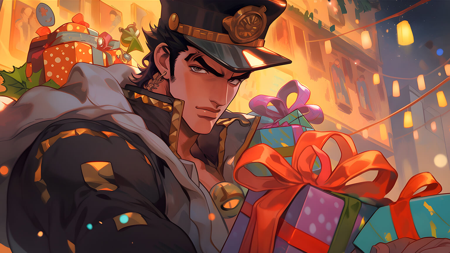 Jotaro Kujo Christmas Desktop Wallpaper