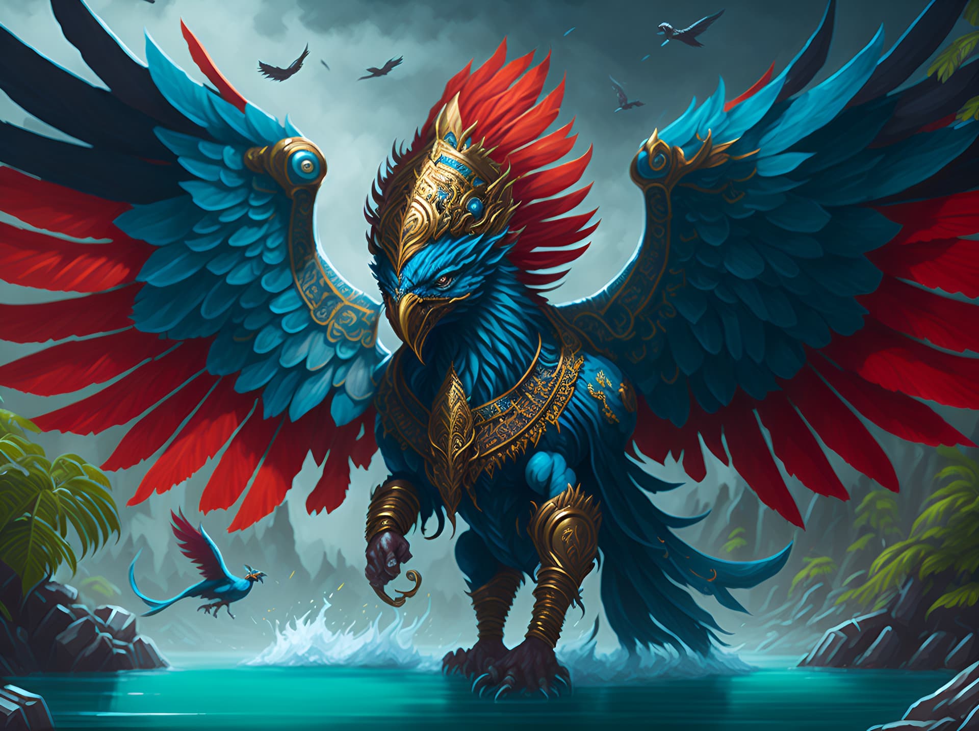 AI Generated Garuda Wallpaper And Art