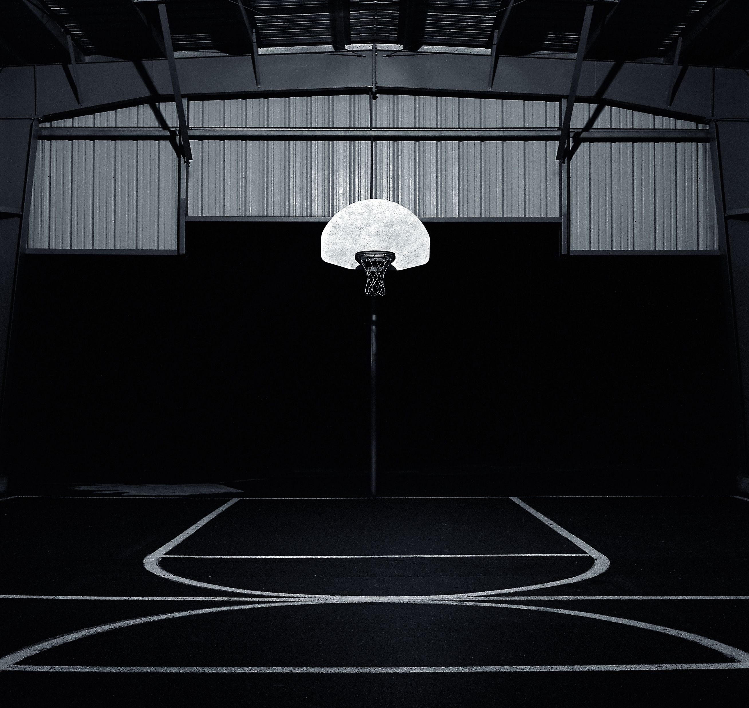 Basketball Court Black And White