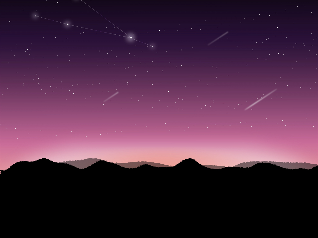 star fall, night, sky, digital art