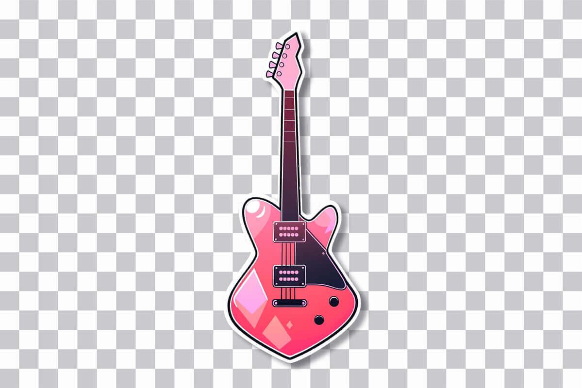 FREE Pink Guitar Art Sticker