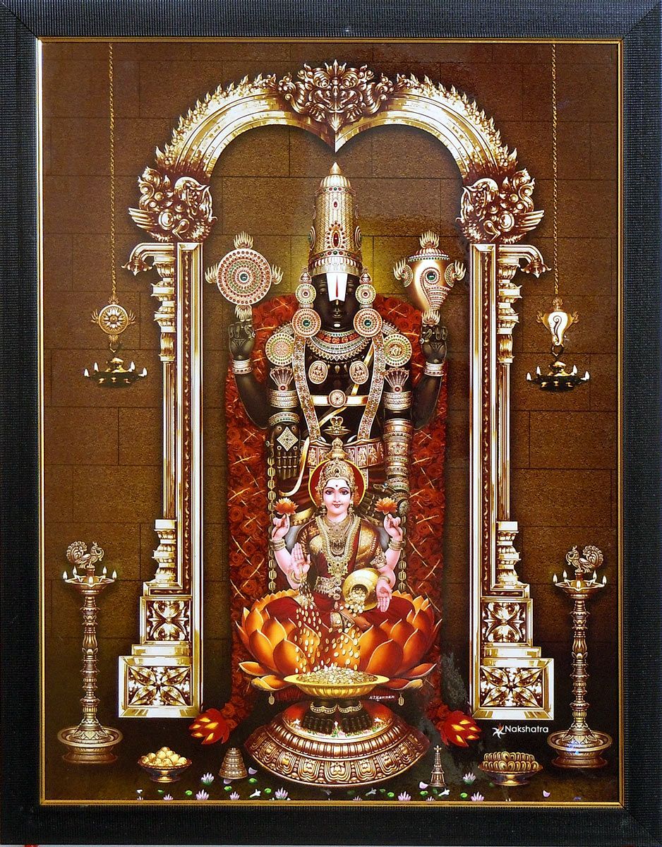 Lord Balaji with Lakshmi on Laminated