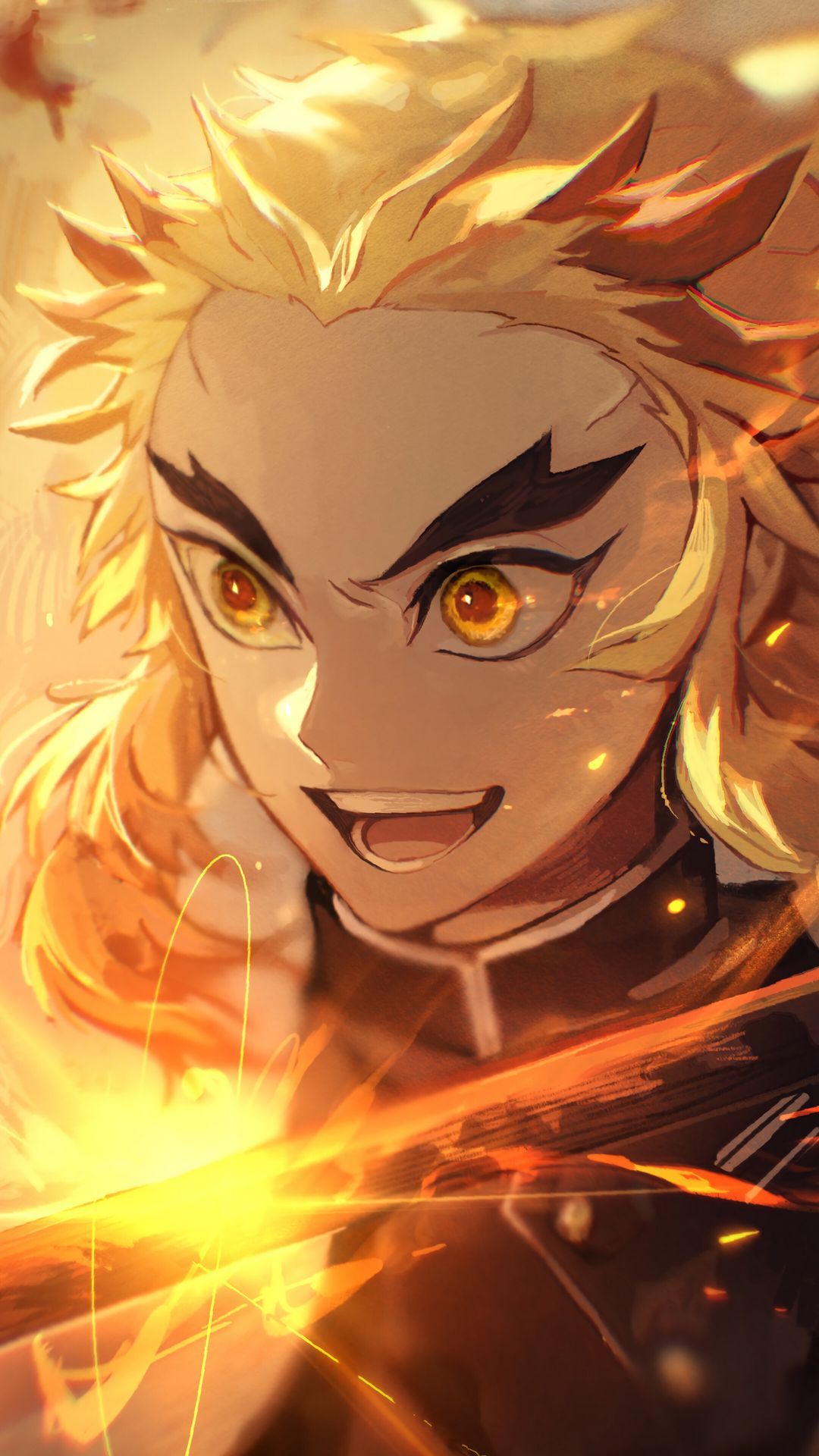 Wallpaper kyojuro rengoku, demon slayer