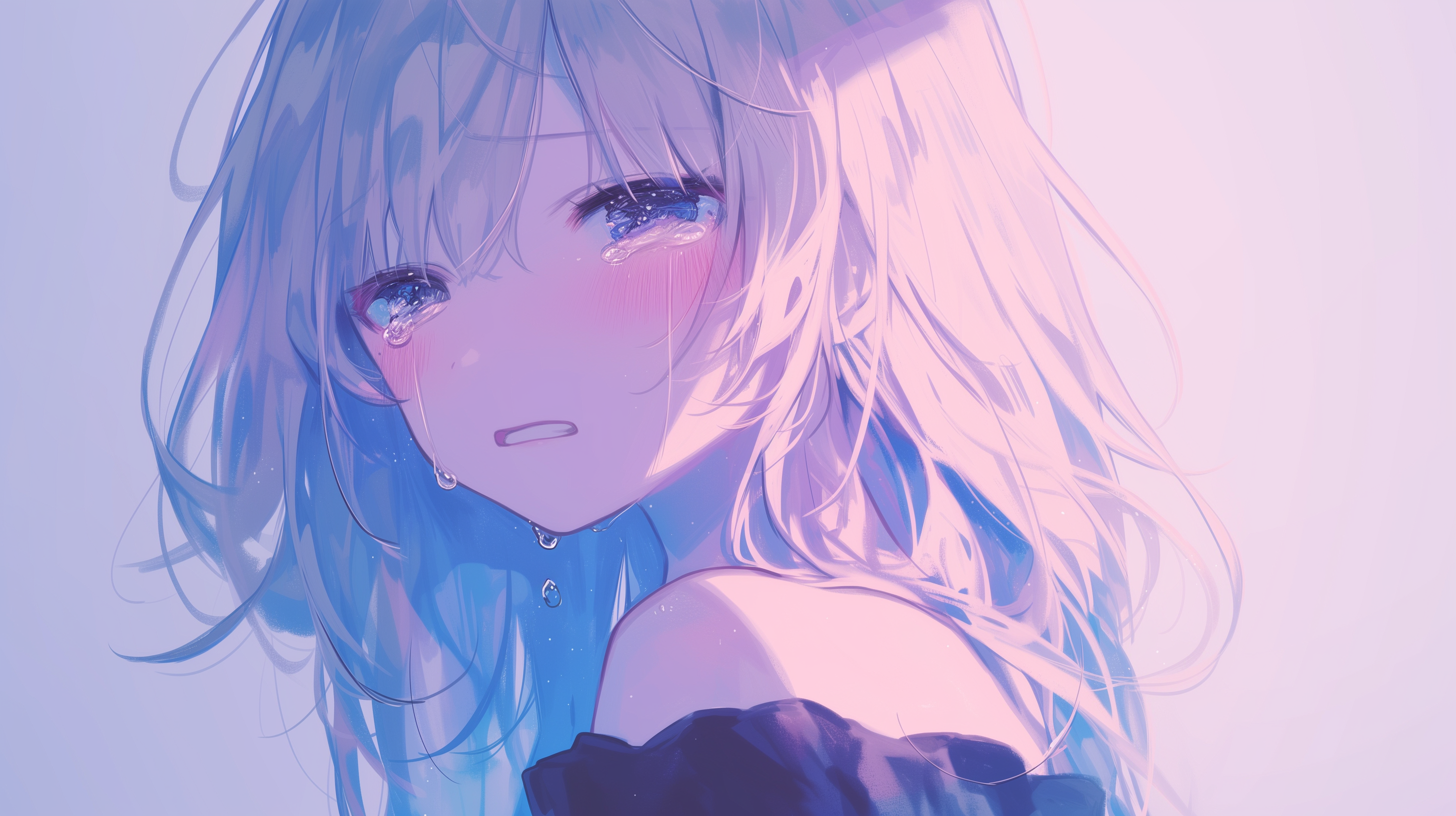 Sad Anime Girl Crying HD Wallpaper