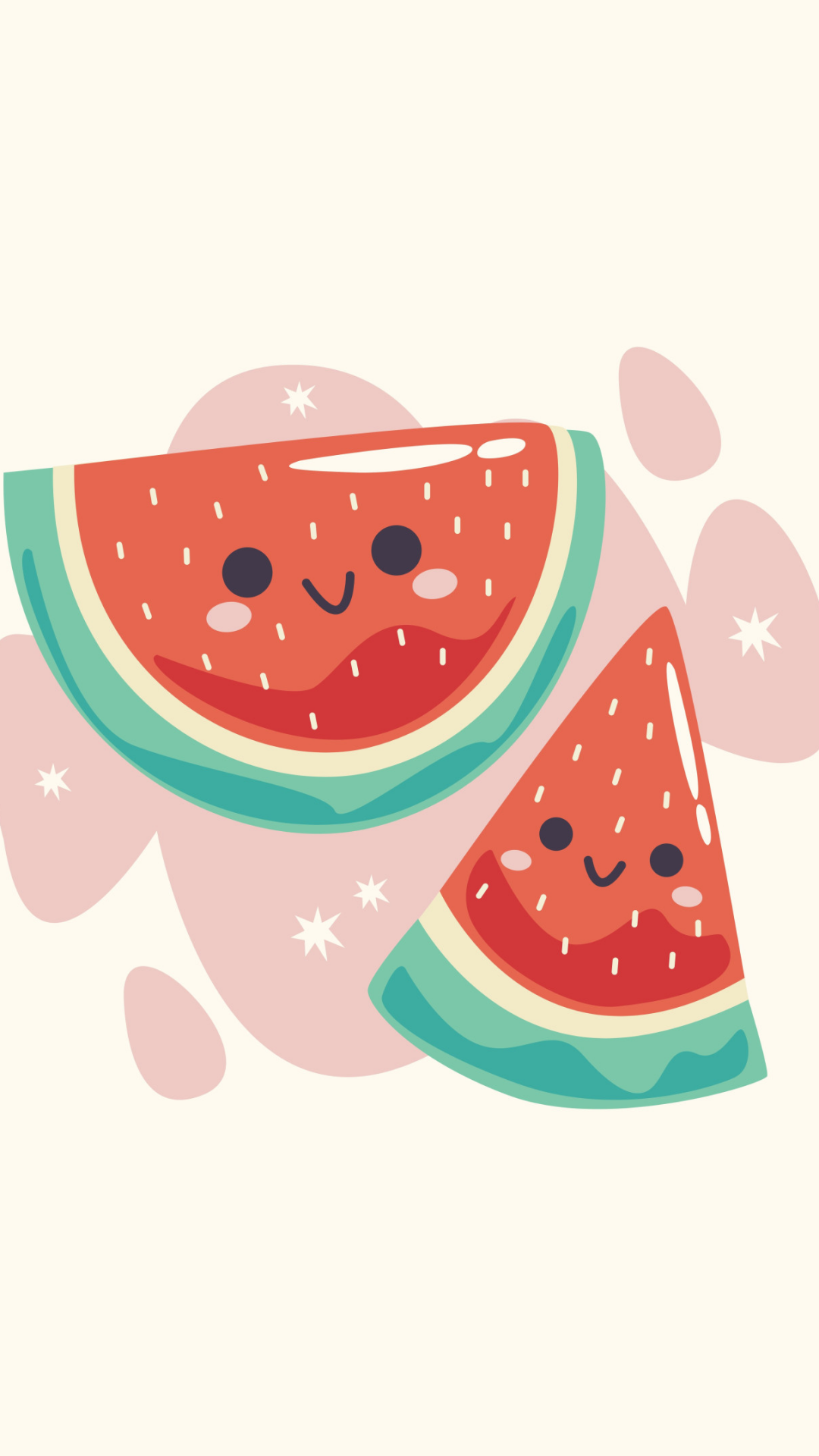 Kawaii Watermelon Wallpaper 4K, Kawaii food, Adorable
