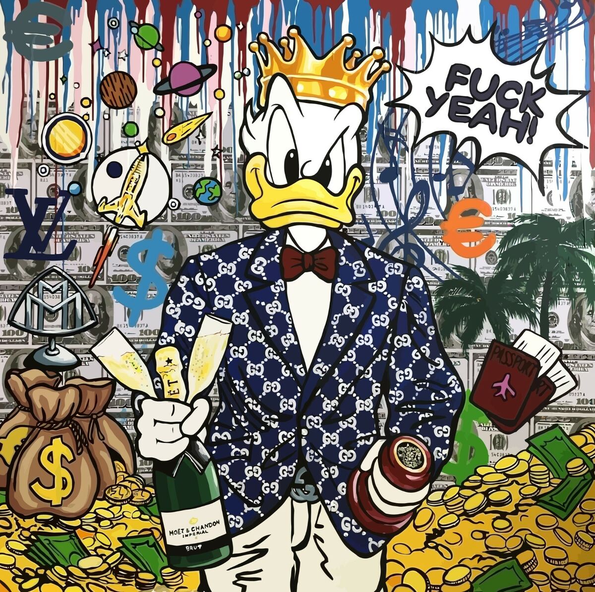NEW Donald Duck Graffiti Print Poster
