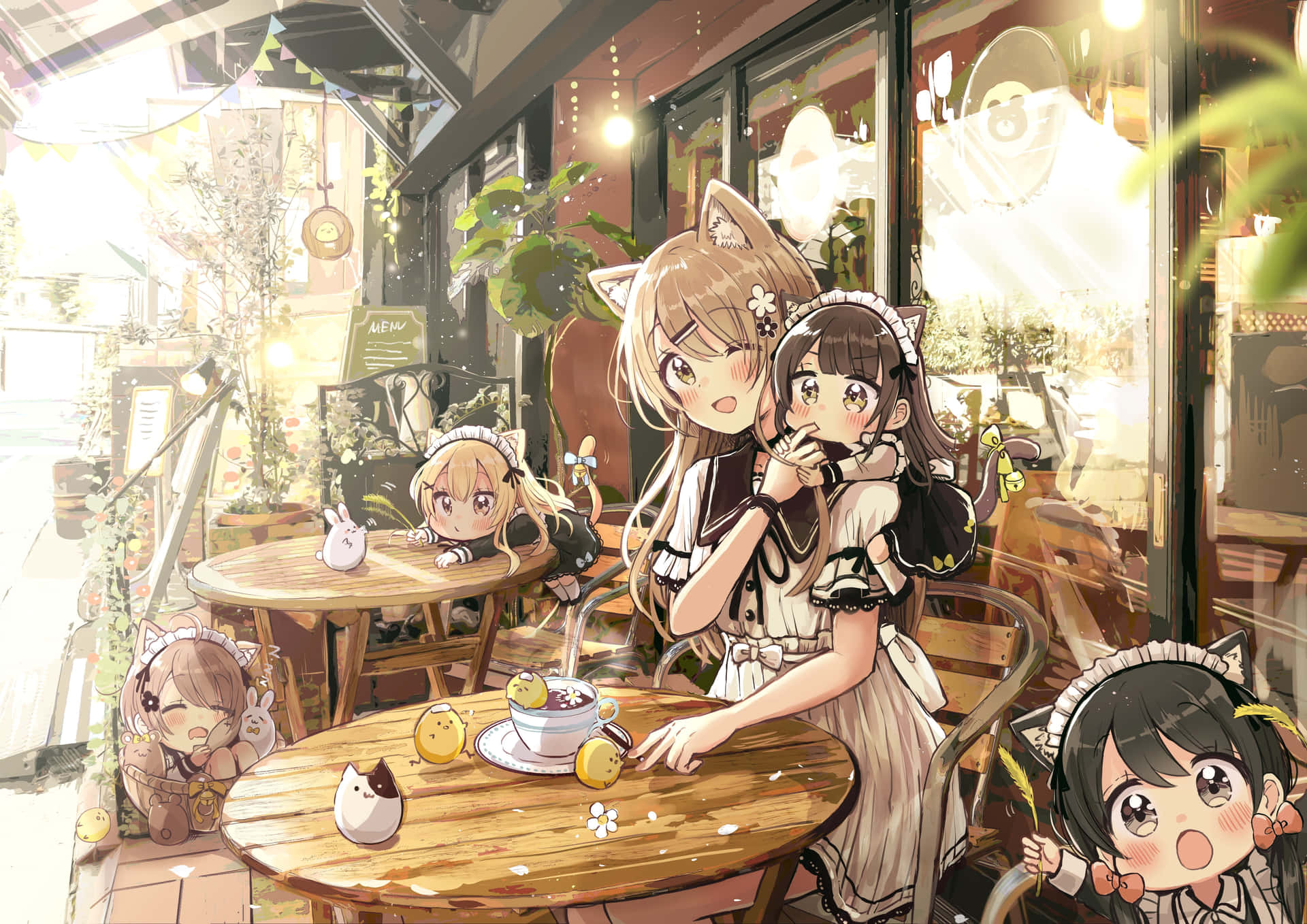 Download Cute Cafe Anime Wallpaper