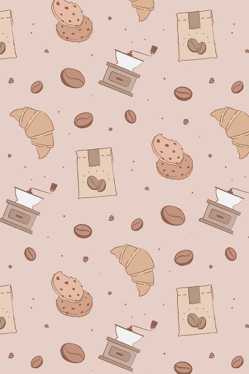 Coffee shop background, cute desktop