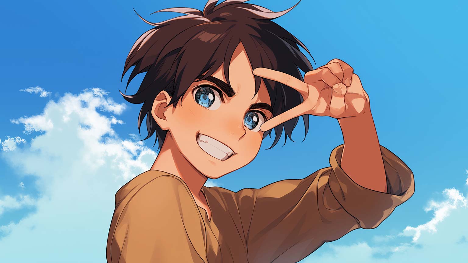 Attack on Titan Eren Yeager Peace Sign