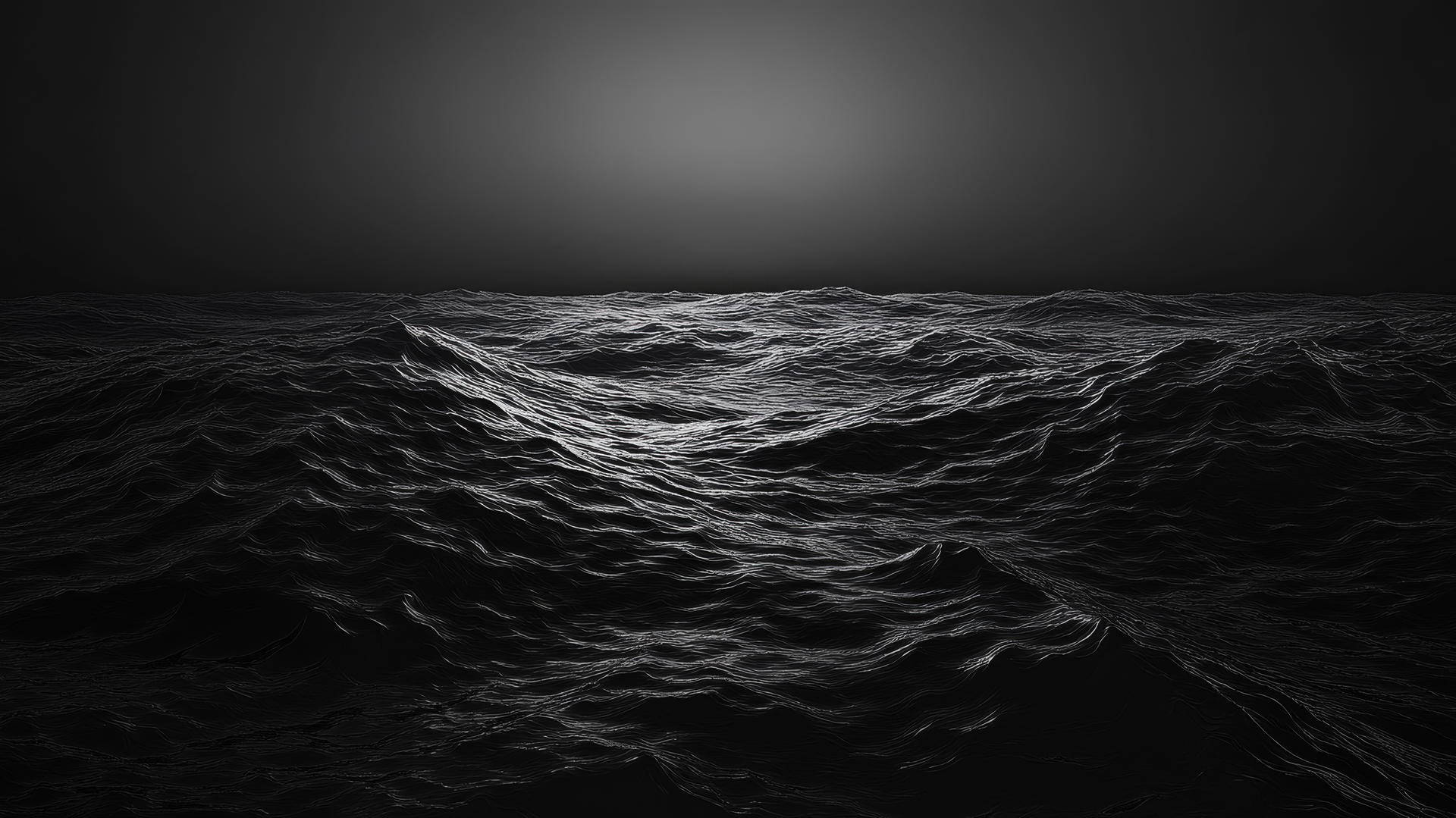 4K HD Wallpaper: black sky ocean