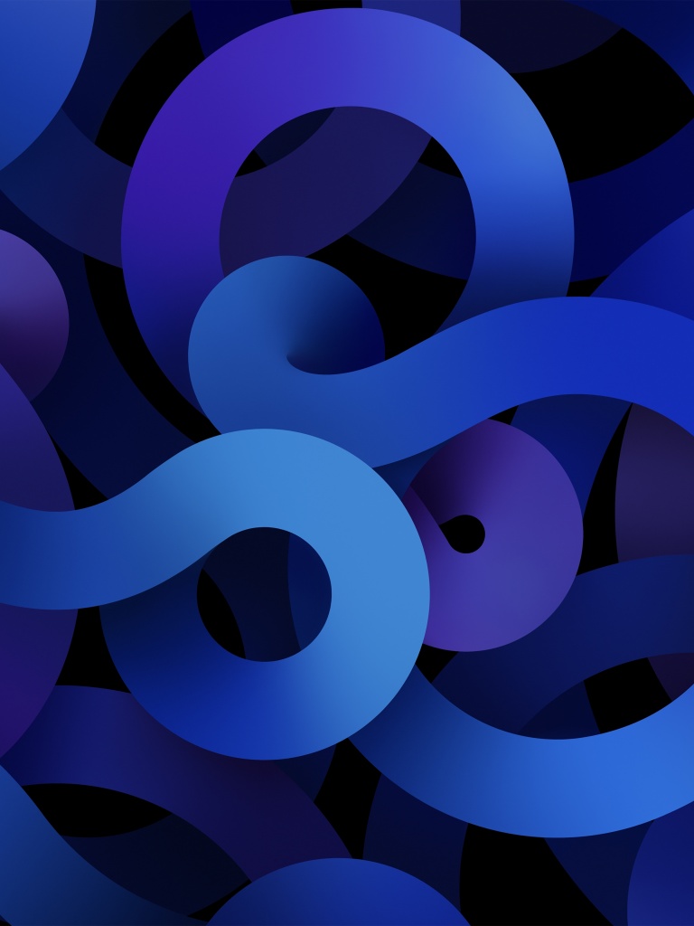 iPadOS 14 Wallpaper 4K, Blue, iPad Air