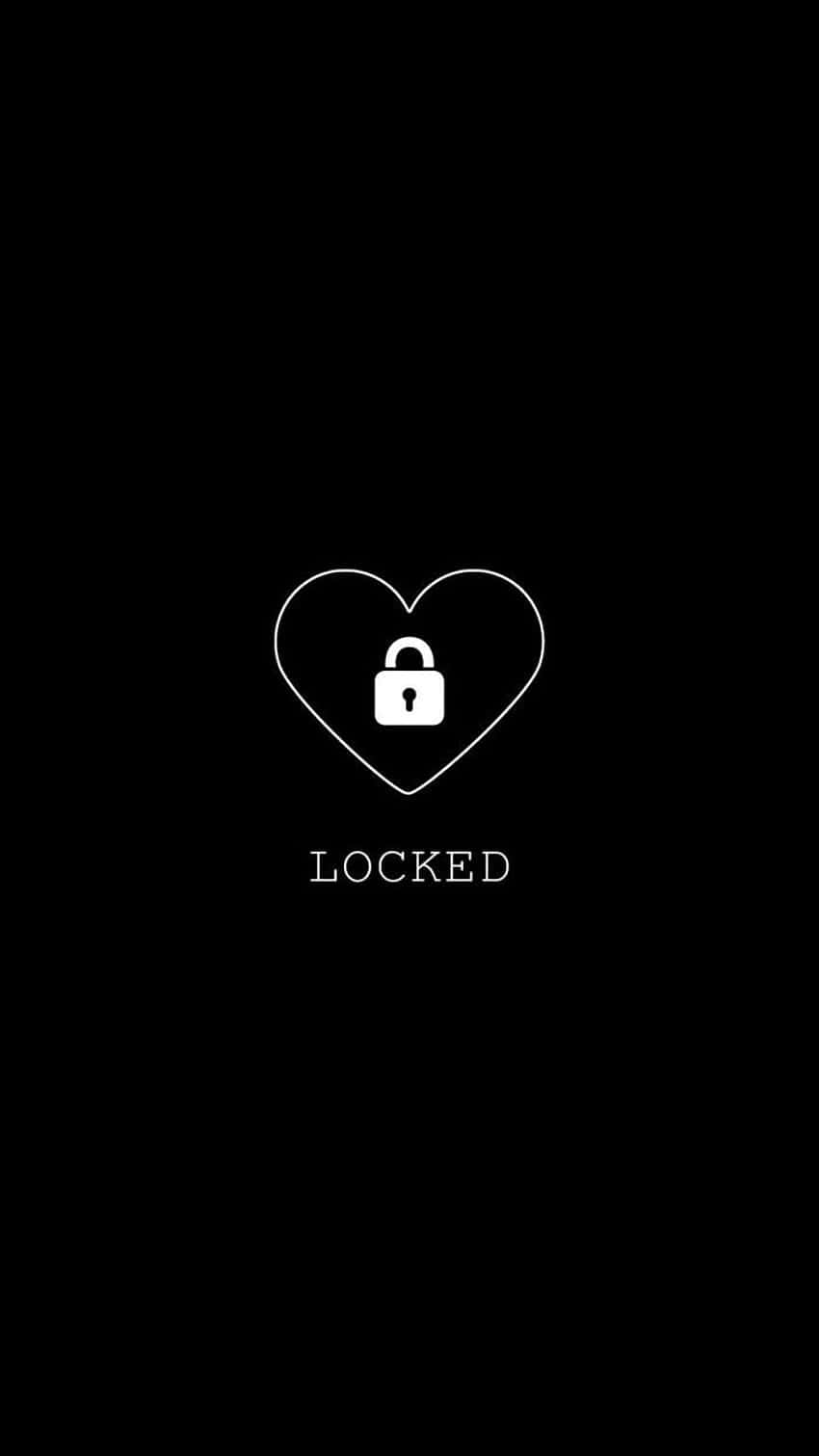 Black Heart Lock iPhone Wallpaper