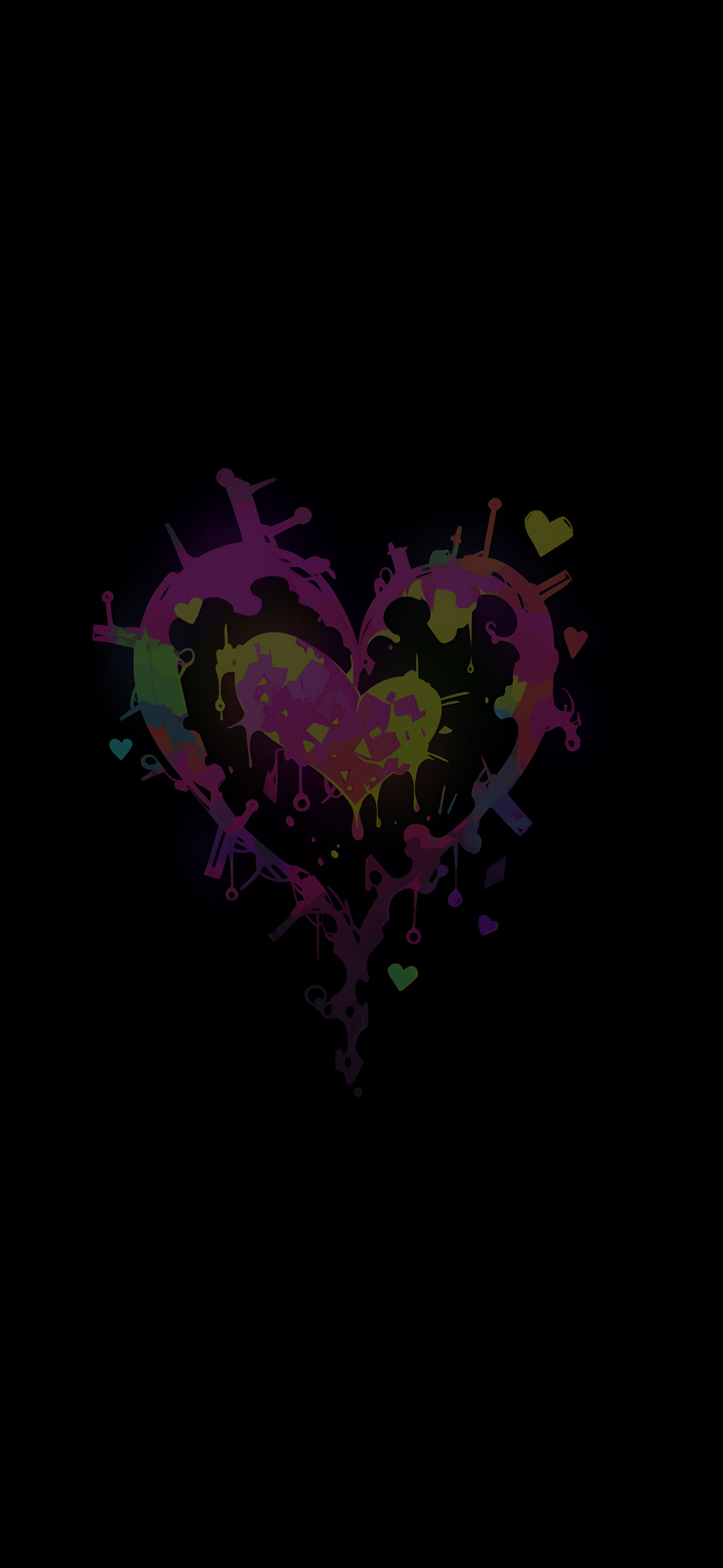 Abstract Heart on Black Background