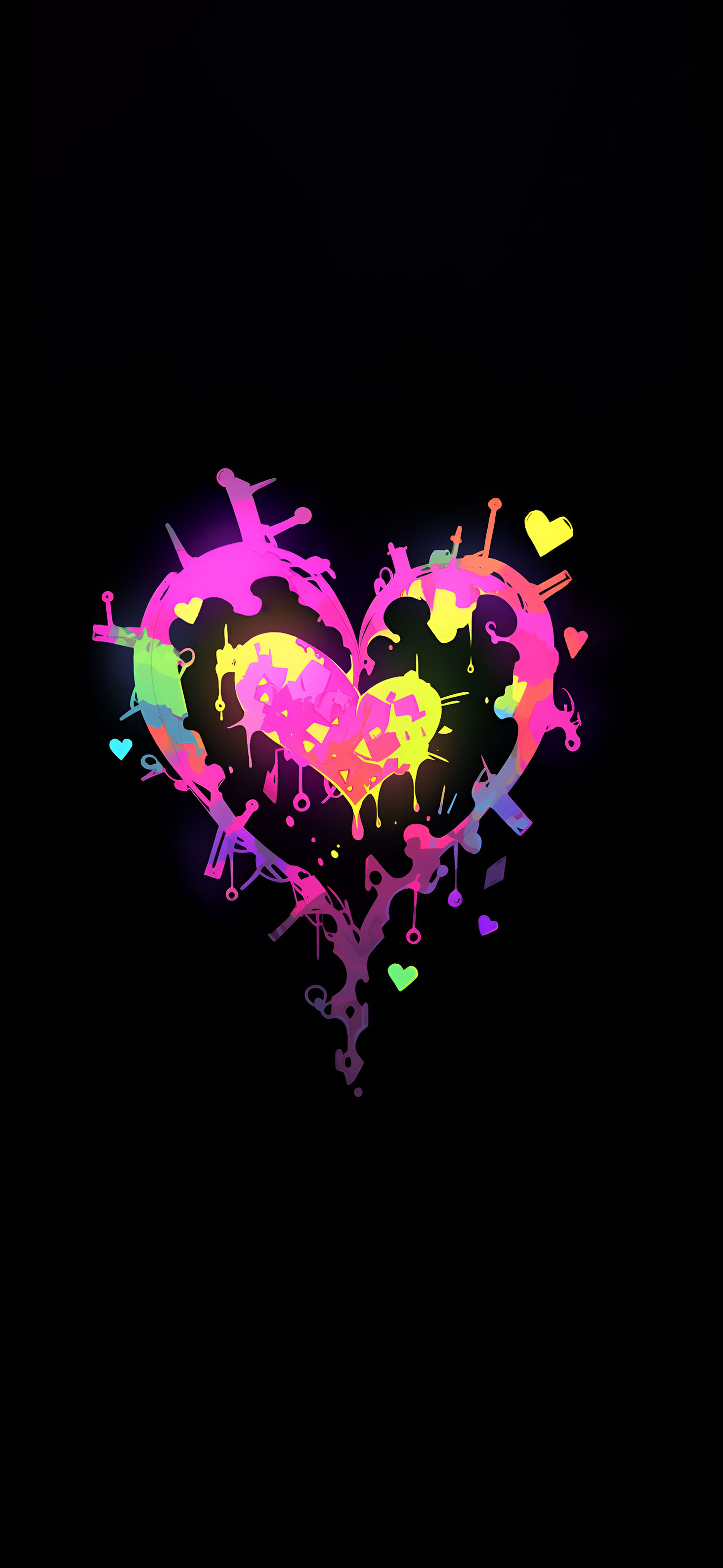 Abstract Heart on Black Background